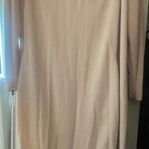 NWT 2 piece set Boohoo Soft Cream Long Duster and Strapless Dress Size US 12